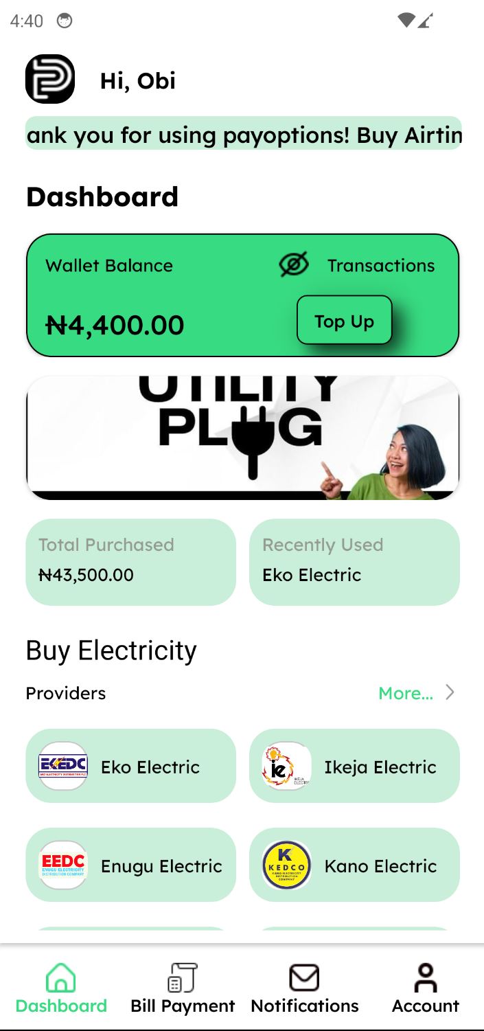 PayOptions Buy Electricity